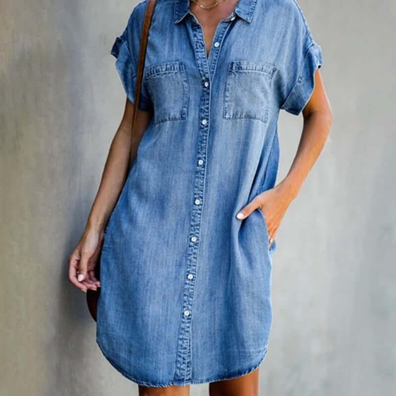 HILDA | LOOSE SHIRT DRESS WITH BUTTONS